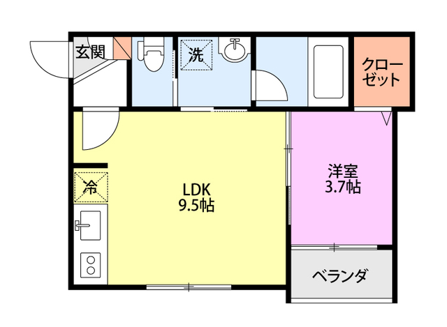 Rooms南万代 101 間取り図