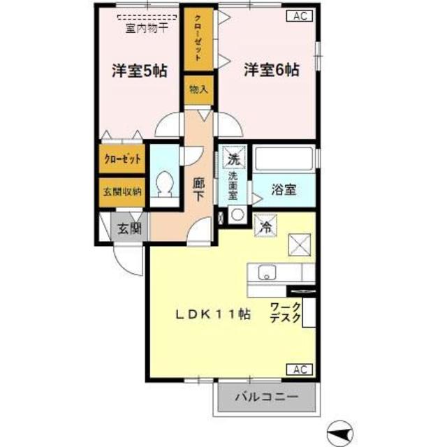 セジュールグリーンテラス 102 間取り図