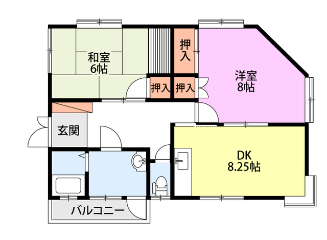 梨本貸家F 201 間取り図