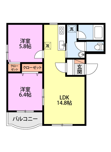 ピュアライフ坂井 401 間取り図