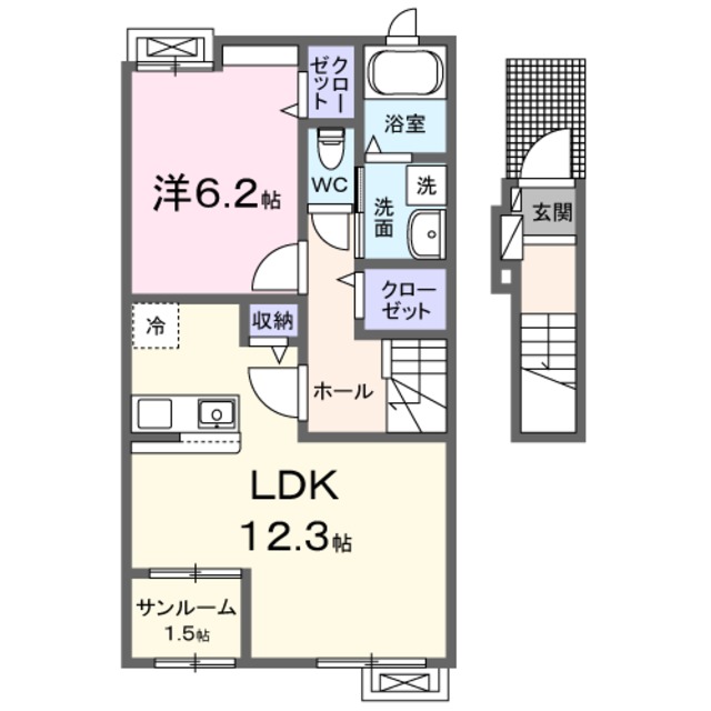 プリマ　オランジェ 202 間取り図