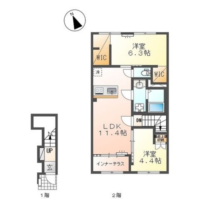 ウェルス　レエルラ 206 間取り図
