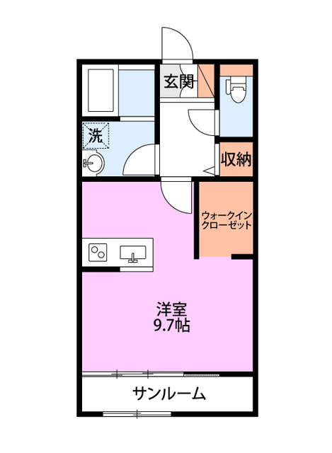 ｅｎｉｓｈｉ ｄｅ 六花 203 間取り図