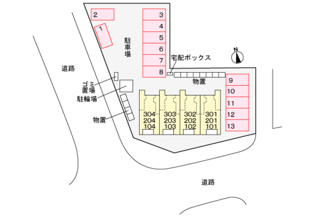 グリーンビレッジ 304 駐車場