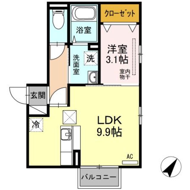 ラ・ランド上新栄　A 107 間取り図