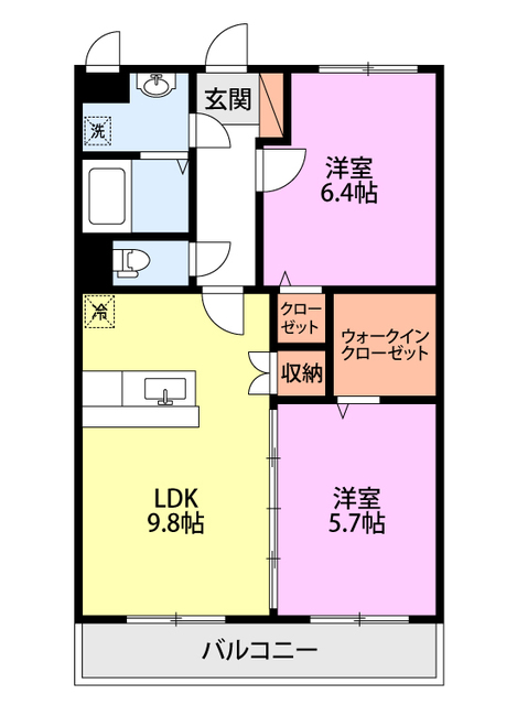 コンフォート越葉 103 間取り図
