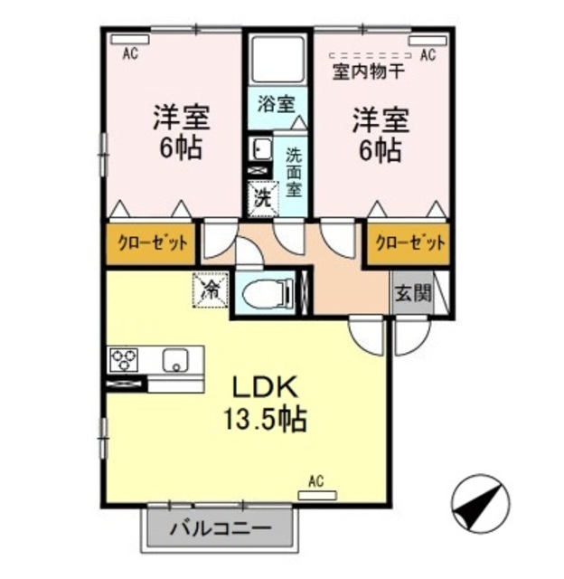 ヴィラージュ石山 201 間取り図
