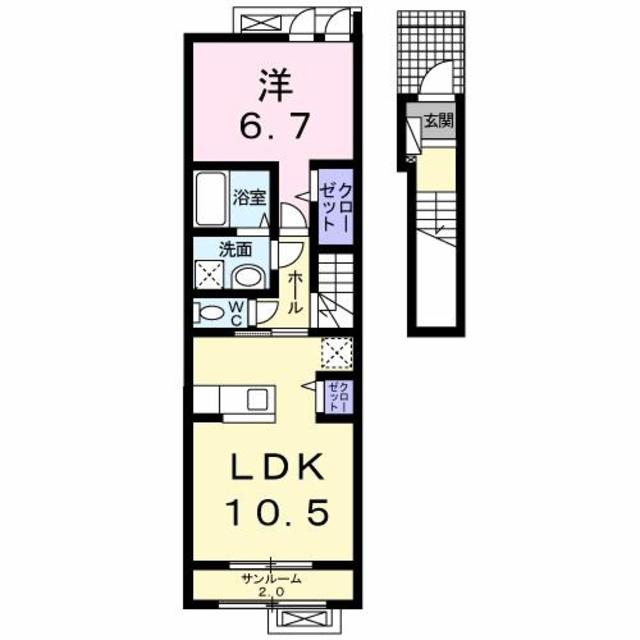 アルドーレ　Ａ 204 間取り図