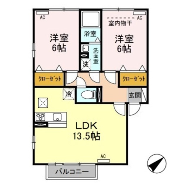 ヴィラージュ石山 101 間取り図