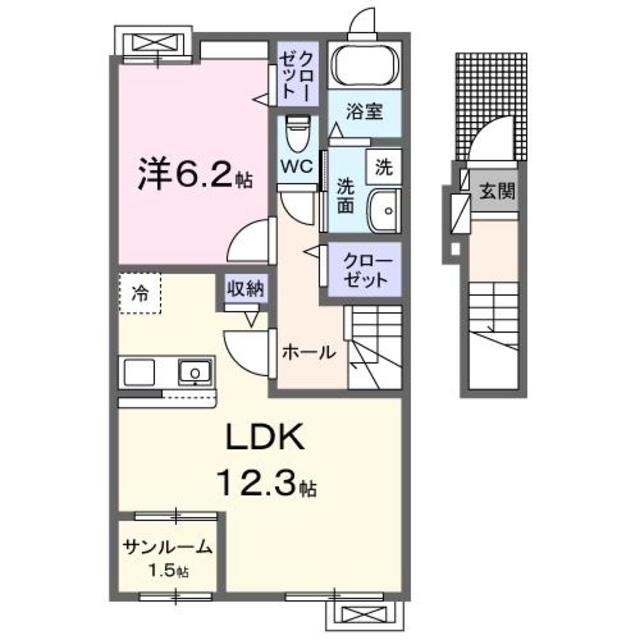 プリマ　オランジェ 204 間取り