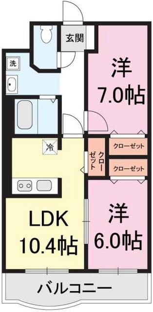ピュアライフ坂井Ⅱ 302 間取り図