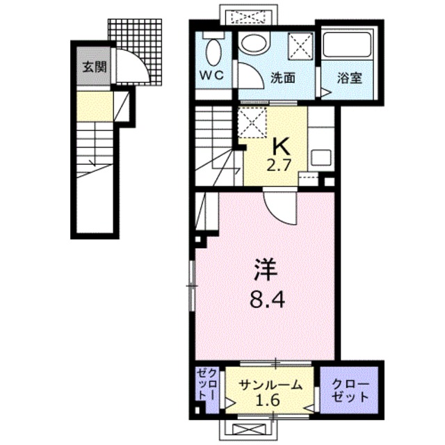 グリーンビレッジ 204 間取り図