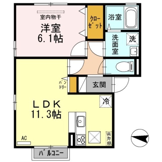 Ａｓｏｋｅ（アソーク)　B 101 間取り図