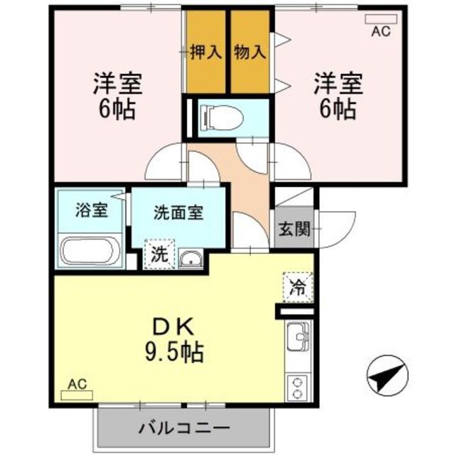 リバーフォート阿賀　Ａ 301 間取り図