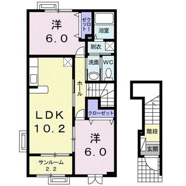 ハピネス　ビラ　Ａ 202 間取り図