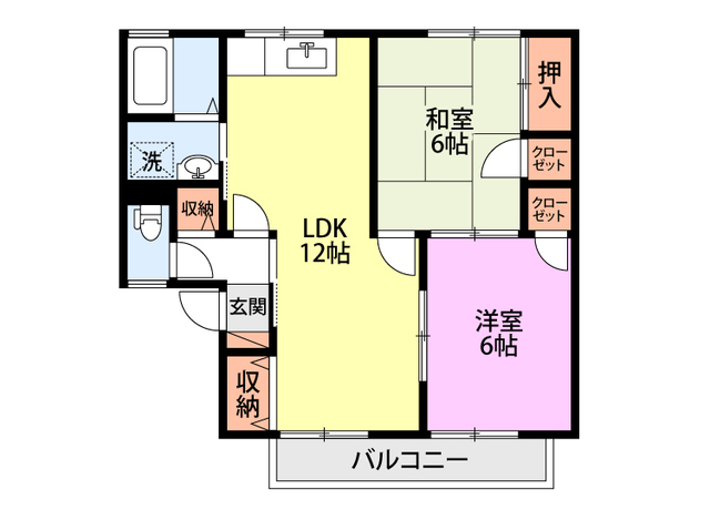 プルミエール萌木野 201 間取り図