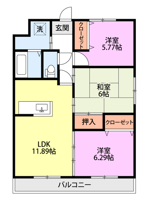 フォルスト向陽 201 間取り図
