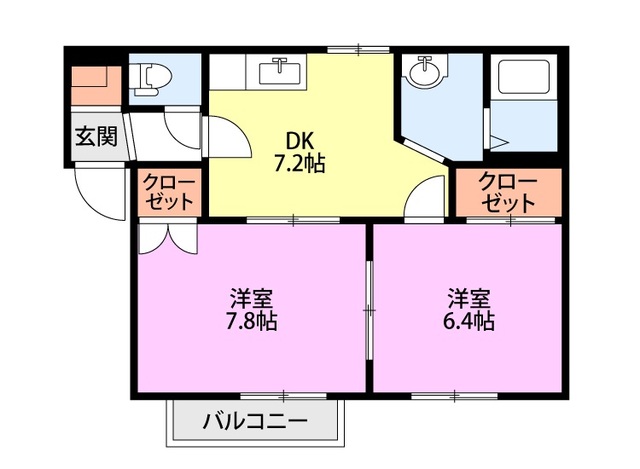 グランディールこばり 103 間取り図