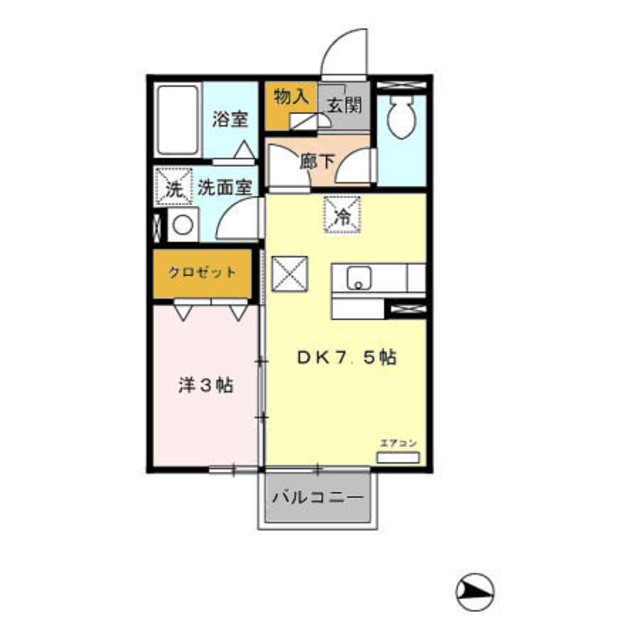 スクエア空港西 105 間取り図