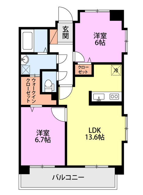 パークハイツ美咲 501 間取り図