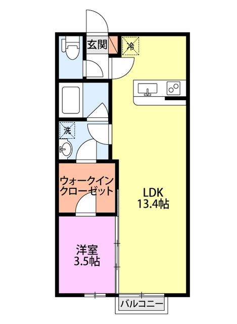 サンライズ 2-1 間取り図