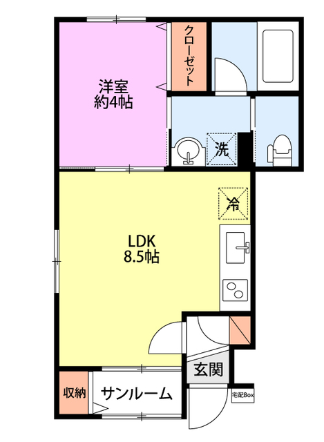 ミルズグランディール川崎A 101 間取り図