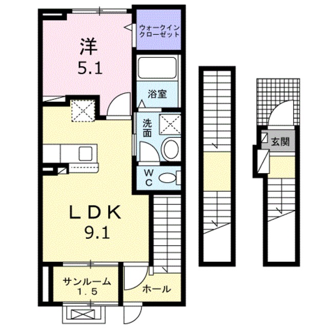 グリーンビレッジ 303 間取り図