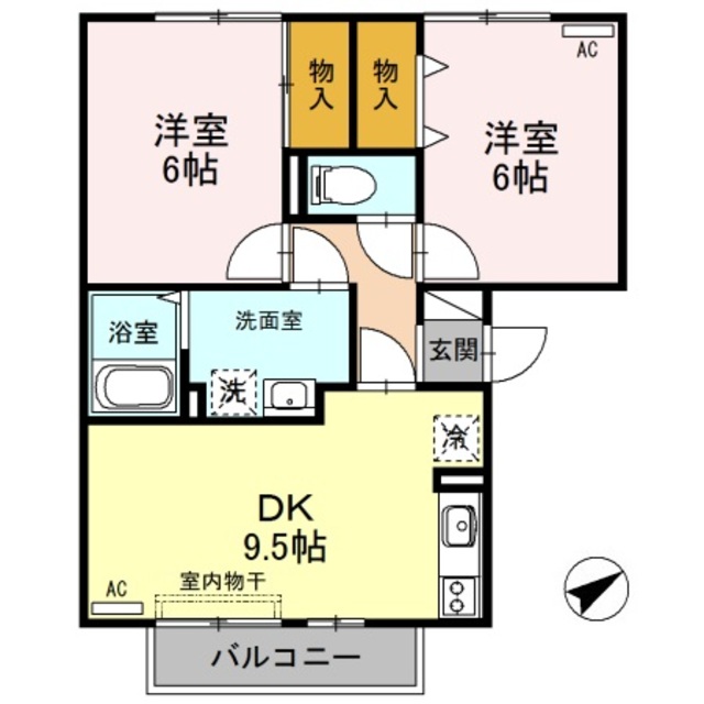 リバーフォート阿賀　Ａ 201 間取り図