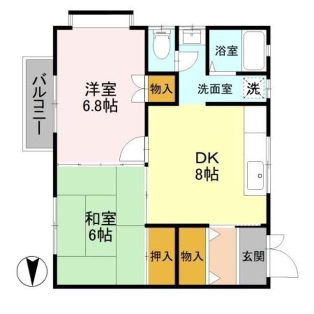 クリスタル女池　A 203 間取り図