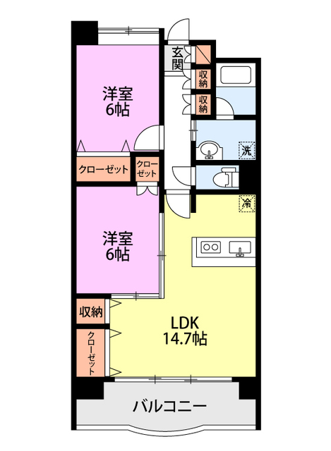 フェリシア柳都 206 間取り図