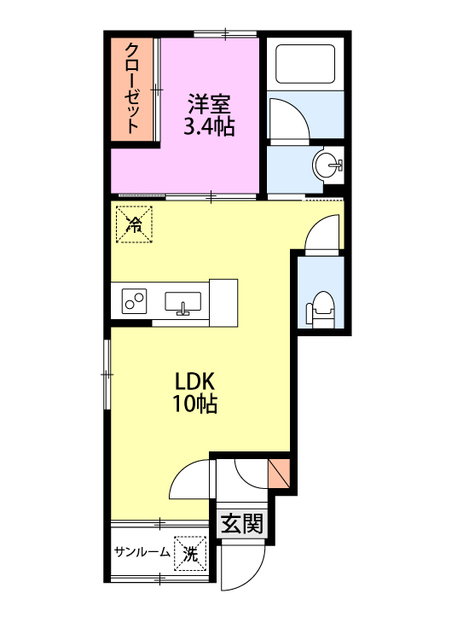 ミルズグランディール川崎B 101 間取り図