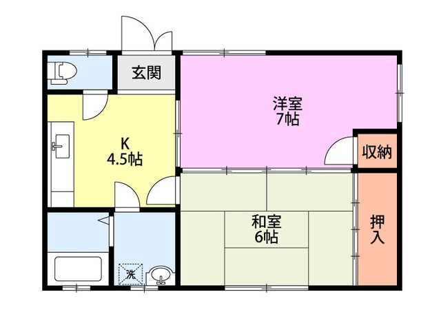 コーポサンステート2号棟 2-1 間取り図