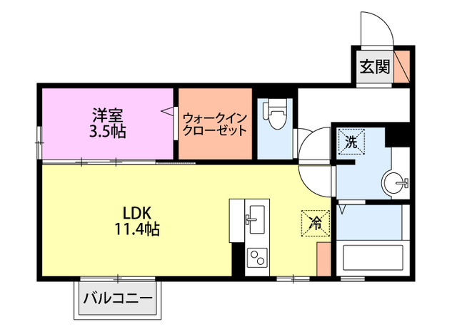 リヤン 203 間取り図