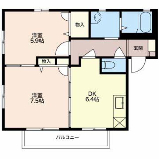 アンソレーユ　Ａ 201 間取り図