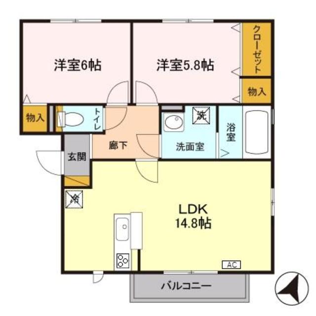 ジュピター　A 302 間取り図