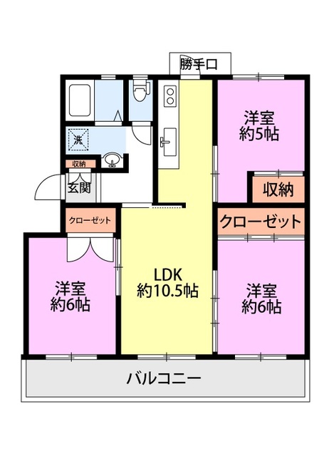 エムズグラン黒埼 202 間取り図