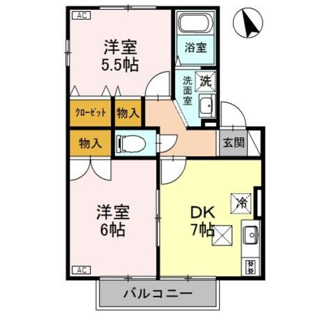 セジュール古津 105 間取り図
