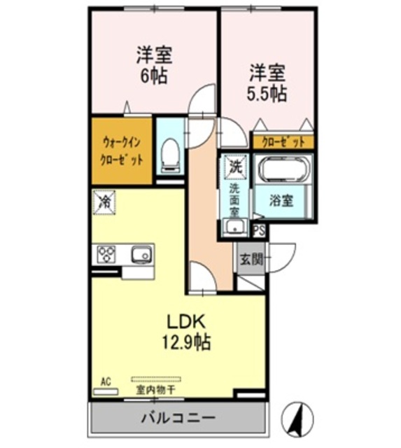 ロイヤルガーデンコート新和　A 205 間取り図