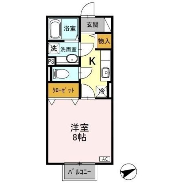 セジュール モナリエ Ａ/Ｂ A205 間取り図