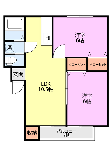フラワーハイツ優 201 間取り図