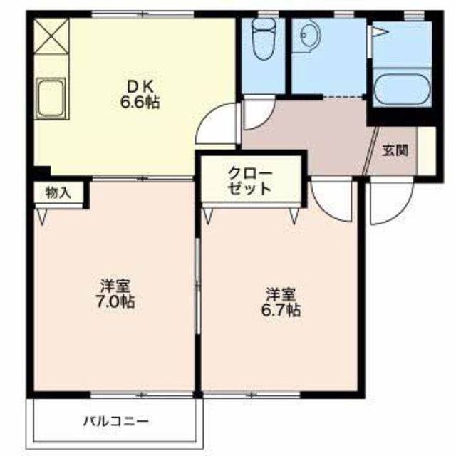 ヴィラクローリス 201 間取り図