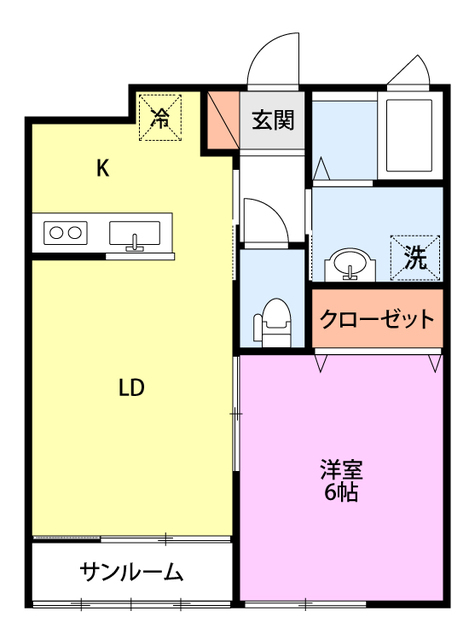 サンシャインヒル 202 間取り図