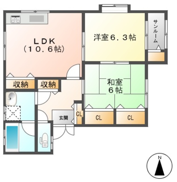 レモンバーム B 間取り図