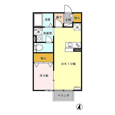 タウンコートながみね 201 間取り図