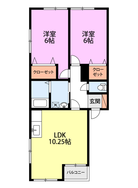 ディアマンテ A201 間取り図