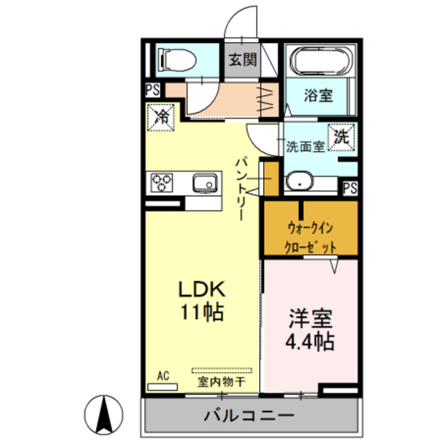 アクシア西本町 205 間取り図