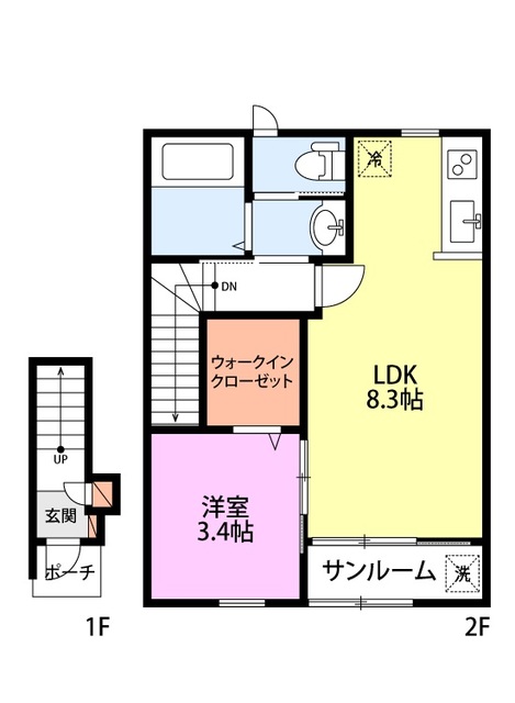 ロサージュ有明Ⅰ 202 間取り図