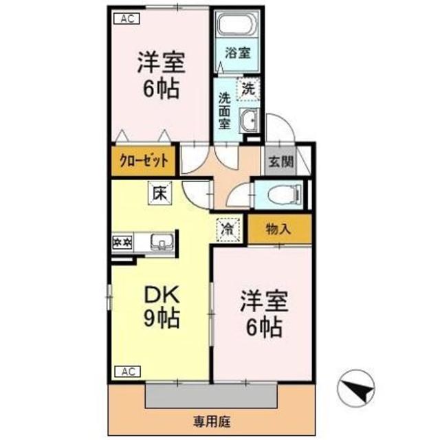 クレッセント荻川 102 間取り図