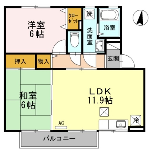 グラン・デ・ハイツ　B 102 間取り図