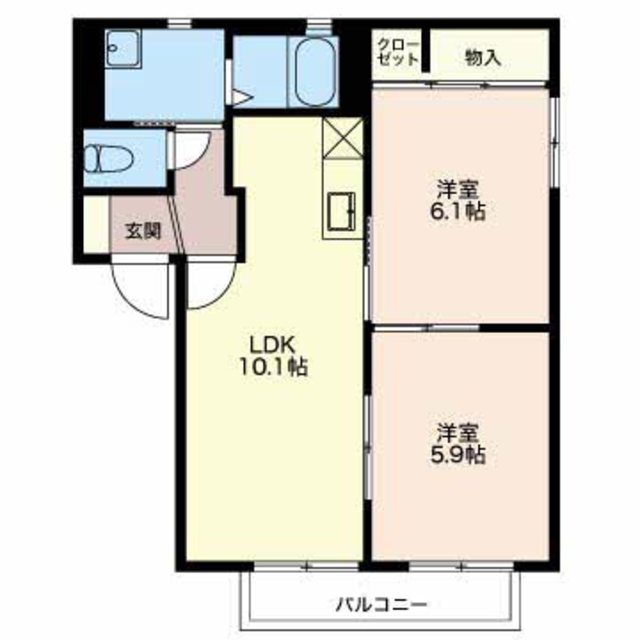 ヴィラアンジェ　B 202 間取り図